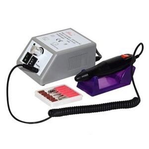 Mercedes2000 elektryczna wiertarka do paznokci, szaro-czarna, 12W, 2000RPM, z uchwytem, podstawą i akcesoriami - Szlifierka do gwoździ