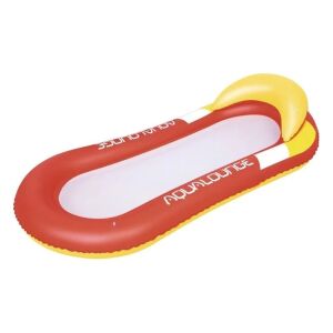 Bestway Aqualounge dmuchany ponton z oparciem, czerwony i żółty - Materac plażowy, krzesło plażowe