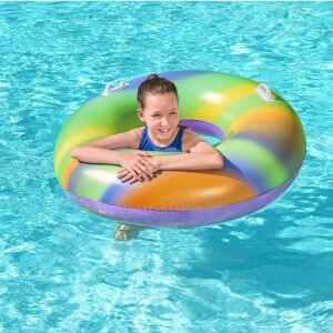 Szivárványos felfújható hinta fogantyúval, Bestway, Ø119 cm, több színű 136041300 - Felnőtt úszógumi