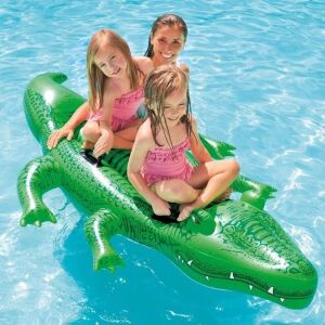 Felfújható krokodil gyerekeknek 3 éves kortól, Intex, nagy méret 2.03x1.14 m, zöld 136092582 - Strandcikk