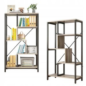 IPARI otvorená stojaca knižnica s 8 policami a kovovým rámom, koláž - Knižnice a regály