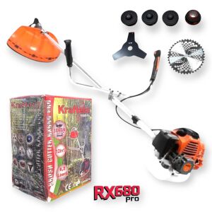 KrafTech RX680-Pro benzines fűkasza és bozótvágó pengékkel és hevederrel - KrafTech