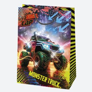 Подаръчна торбичка Monster Truck, 23x32x11 cm, Екстремна хартиена подаръчна торбичка - Изкуства и хобита