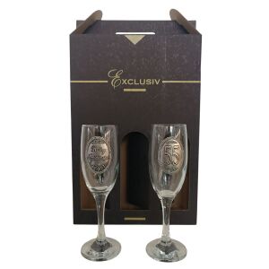 Exclusiv 55. Születésnapi pezsgőspohár szett, két pohár díszdobozban - Pohár
