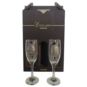 Exclusiv 65. Születésnapi pezsgőspohár szett díszdobozban - Pohár