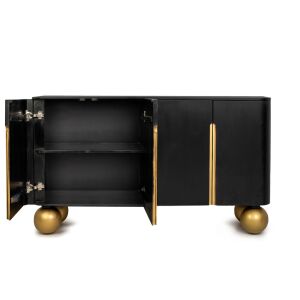 MaMaison Organic Mangófa Komód Fekete-Arany Gömblábakkal