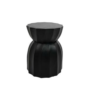 MaMaison Rolling Mangófa Kisasztal Fekete Geometrikus