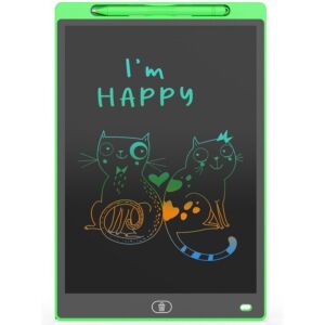 SDEPOT® rajz- és írótábla, kifejezetten gyerekeknek, LCD képernyő, újrafelhasználható, tökéletes a képzelet és a kreativitás serkentésére, környezetbarát, sokoldalú és praktikus, zöld
