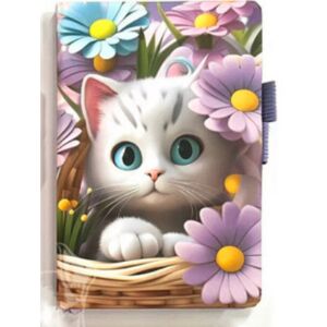 Keményfedeles vonalas notesz - cuki cica