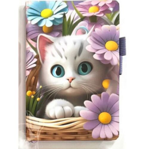 Keményfedeles vonalas notesz - cuki cica 130258354