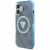 Guess IML Metal Glitter 4G kör háromszög MagSafe tok iPhone 16-hoz, kék - oldalsó nézet