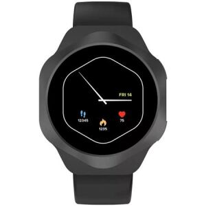 Canyon Hexagon 88 okosóra, fekete színben, fekete szilikon szíjjal, az időt, a lépéseket, a pulzusszámot és az elégetett kalóriákat mutatja - Canyon