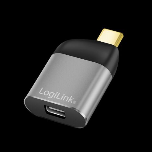 Logilink USB 3.2 Gen2 Type-C adapter, USB-C/M to mDP/F, 8K, alu, fekete/szürke 130278181
