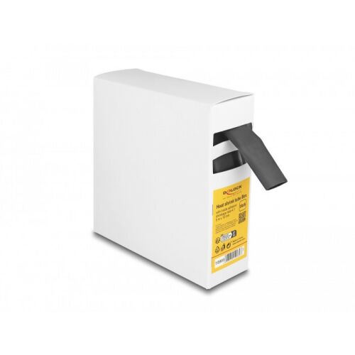 Delock hőre zsugorodó cső doboz, belső ragasztóval, zsugorodási arány 4:1, 5 mx 16 mm fekete 130278358