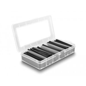 Delock 122 db. fekete, belülről ragadó felületű, hőre zsugorodó cső, zsugorodási arány 3:1, duplafallal ellátott rekeszes tároló dobozban 130278407 - Zsugorcső