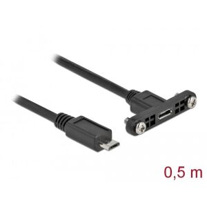 Delock Kábel, USB 2.0-s Micro-B típusú csatlakozóhüvely, panelrögzítés &gt; USB 2.0-s Micro-B típusú cs 130278424 - Adatkábel
