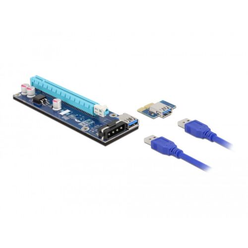 Delock PCI Express Riser kártya x1 - x16, 60 cm-es USB-kábellel 130278425