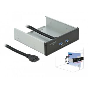 Delock 5.25 front panel 2 x SuperSpeed USB (USB 3.2 Gen 1) A-típusú porttal 130278554 - USB bővítő