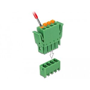 Delock 4 tűs, 3,81 mm-es függőleges hornyos PCB sorkapocs blokk csomag 130278750 - Sorkapocs