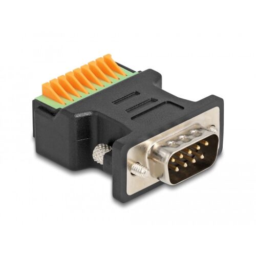 Delock D-Sub 9 apa - Terminal block adapter nyomógombbal 130278884 - Soros átalakító