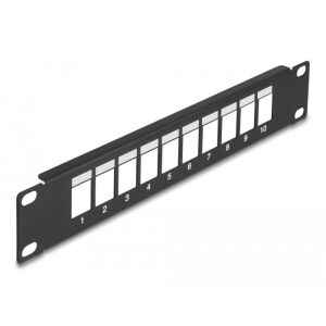 Delock 10 10 portos fekete Keystone Patch Panel 130278924 - Patch panel