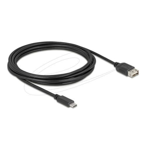 Delock USB 2.0 kábel, USB Type-C apa, USB Type-A anya, 3m - USB kábel