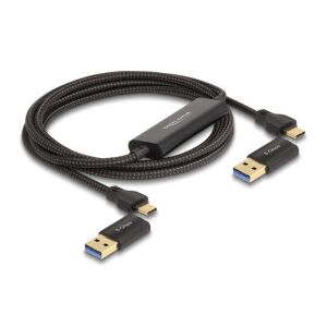 Delock USB Type-C 5 Gbps Adat kapcsoló kábel + KM kapcsoló 2 m 130279607 - USB kábel