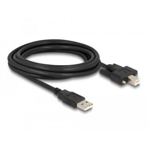 Delock Kábel USB 2.0 A-Típusú dugó - B-Típusú dugó csavarokkal ellátott 2 m 130279872 - Adatkábel