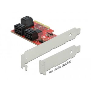 Delock 6 portos SATA PCI Express x4 Kártya - alacsony profilú formatényező 130280061 - PCI hálózati kártya