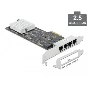 Delock PCI Express x4 kártya - 4 x 2,5 Gigabit LAN 130280065 - PCI hálózati kártya