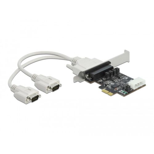 Delock PCI Express Kártya &gt; 2 x soros RS-232 tápfeszültséggel 5 V / 12 V 130280106