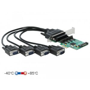 Delock PCI Express Kártya &gt; 4 x soros RS-232 tápfeszültséggel 130280107 - PCI hálózati kártya
