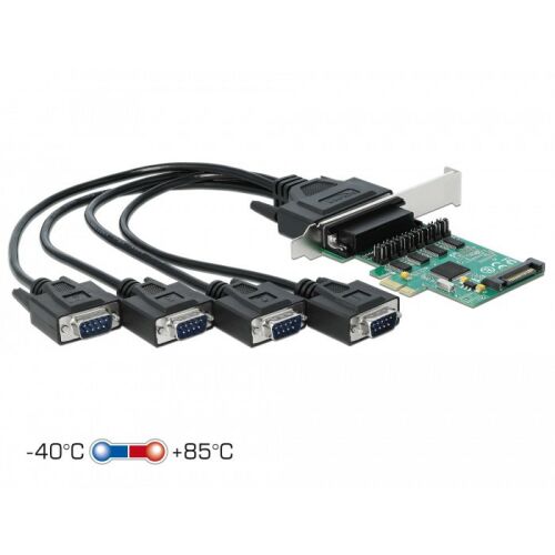 Delock PCI Express Kártya &gt; 4 x soros RS-232 tápfeszültséggel