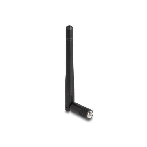 Delock WLAN 802.11 ac/ax/a/b/g/n antenna RP-SMA-dugó 2 dBi mindenirányú, dönthető csatlakozással (fekete színű) 130280152