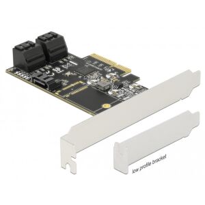 Delock 5 portos SATA PCI Express x4 Kártya - alacsony profilú formatényező 130280190 - PCI hálózati kártya