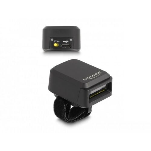 Delock Vonalkód olvasó gyűrű 1D és 2D 2,4 GHz-cel vagy Bluetooth-szal vezetéknélküli töltő funkció 130280236
