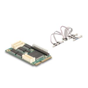 Delock Mini PCIe I/O PCIe teljes méretű 4 x soros RS-232, 1 x párhuzamos 130280287 - Mini PCI Express átalakító
