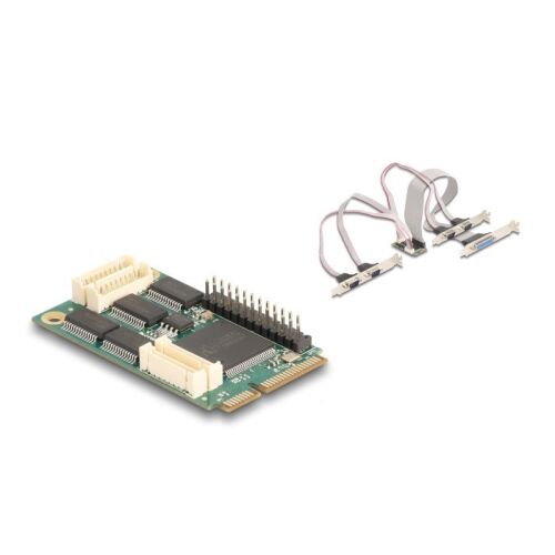 Delock Mini PCIe I/O PCIe teljes méretű 4 x soros RS-232, 1 x párhuzamos 130280287