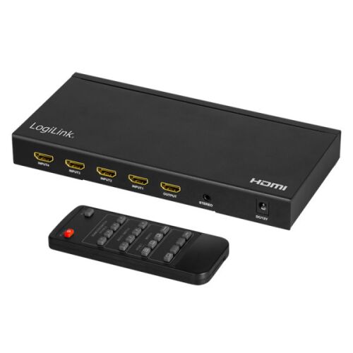 Logilink HDMI kapcsoló, 4x1 port, multiviewer, 4K/30 Hz, skálázó, RC 130280371