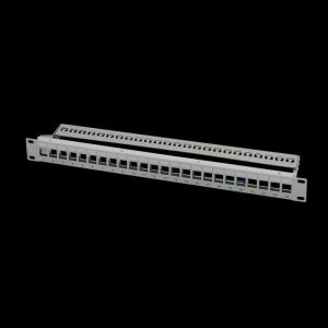 Logilink 19" Patch panel 24 keystone csatlakozóhoz, hátsó kábelkezelővel 130280413 - Patch panel