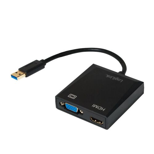 Adapter Logilink USB 3.0 do VGA/HDMI, widok pod kątem