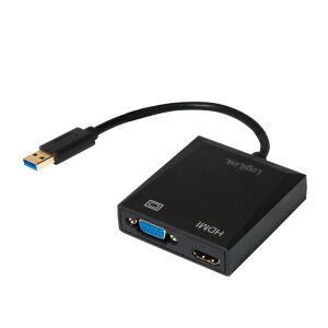 Adaptor Logilink USB 3.0 la VGA/HDMI, vedere unghiulară - Convertoare HDMI
