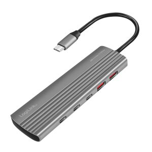 Logilink Ultravékony USB 3.2 Gen2 хъб, asztroszürke, 10 порта - Logilink