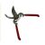 Forged pruning shears with red handles, 20 cm long