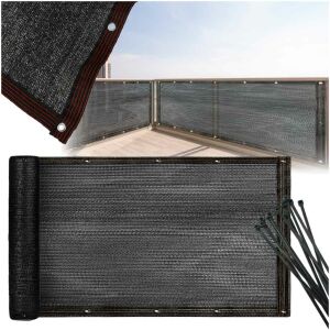 Modern fekete erkély takaró 105x500 cm rögzítővel - Kültéri burkolat