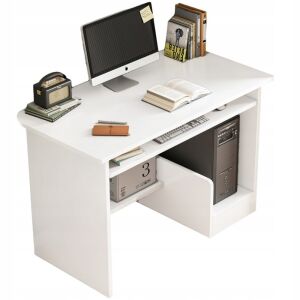 Fehér számítógépasztal polcokkal és billentyűzettartóval - Fodym