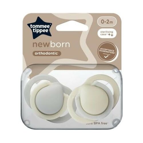 Tommee Tippee Newborn újszülött játszócumi 0-2 hó 2 db - szürke/bézs 130294874