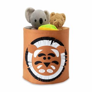 Kosz do przechowywania zabawek Shengruili, tekstylny, brązowo-biały, 35 x 35 cm 136162529 - Pudełko i torba do przechowywania zabawek