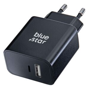 Încărcător de rețea BLUE STAR Prize USB C+USB-A PD QC4.0 3A 25W TFB-TC-25WPD negru 135909928 - Încărcător de telefoane
