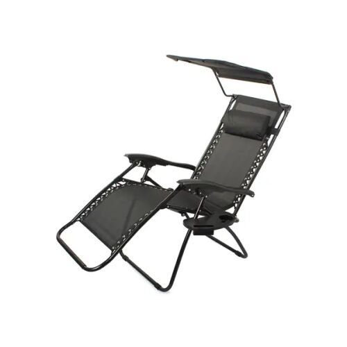 Komfort-Liegestuhl mit Getrnkehalter und Sonnenschutz - Braun 130316850
